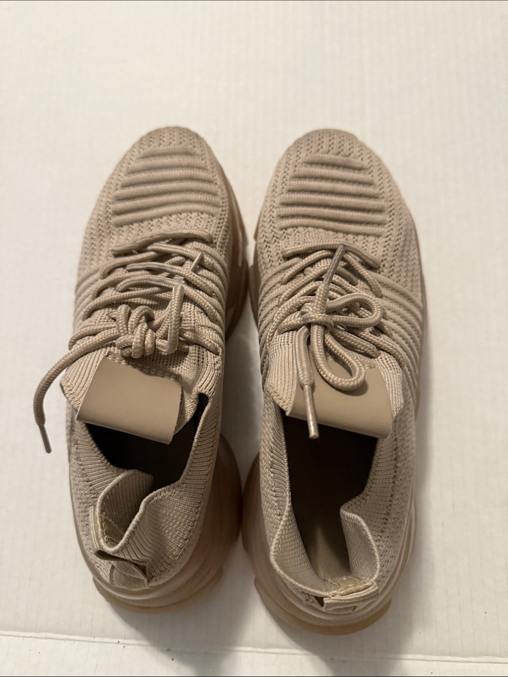 Women's Athletic Knit Sneakers in Beige